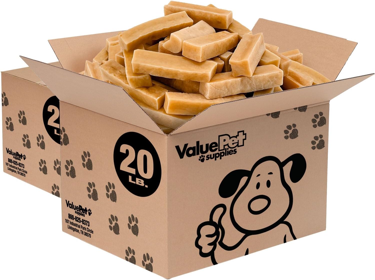 ValueBull Himalayan Yak Cheese Dog Chews, Small, 40 lb Wholesale Pack - Long Lasting for Aggressive Chewers, All Natural, Healthy & Safe, Low Odor Nepal Yak Milk Chews