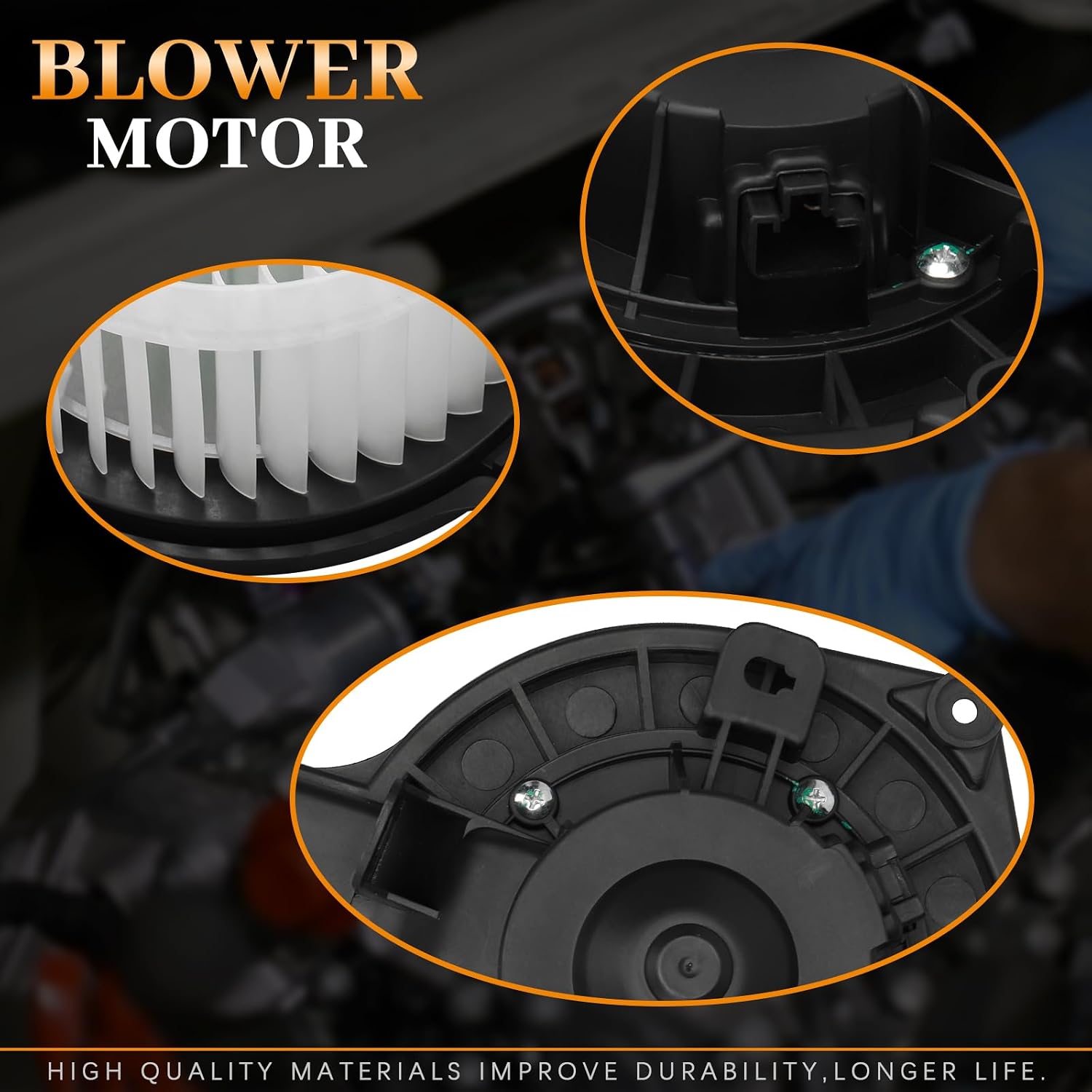 BRTEC Front HVAC Blower Motor with Fan Cage - Fits Toyota Tacoma 2005-2015 - Replaces OEM Part Numbers 700188, 8710304040, 87103-04043