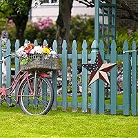 Vista 1 de Attraction Design Decoración patriótica de pared de estrella de granero de metal, estrella de metal rústico colgante de 12 pulgadas para decoración