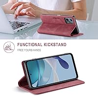 Vista 3 de Funda tipo cartera para Motorola G 5G 2023, protección magnética, de piel sintética, con tarjetero, ranura para efectivo, bloqueo RFID, función