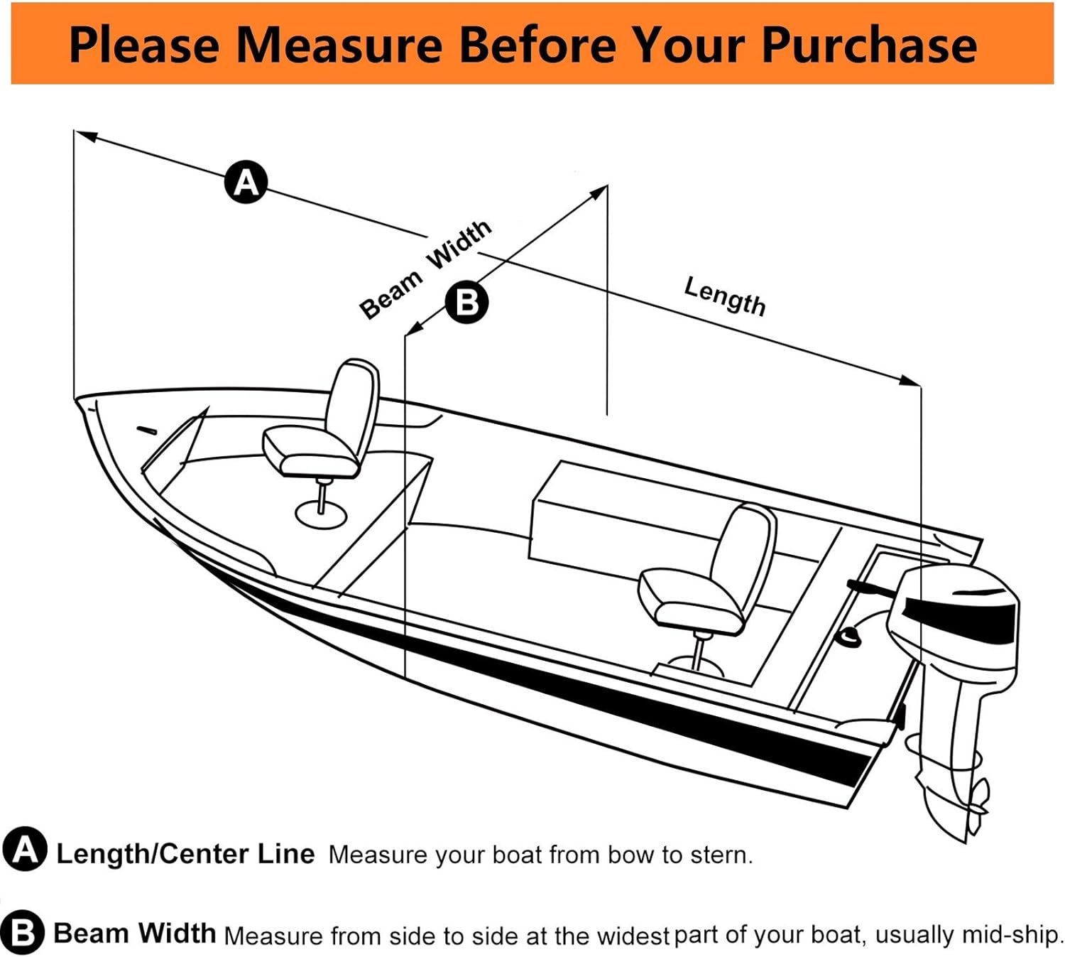 Zuihao 800D Heavy Duty Boat Cover Trailerable Waterproof Bass Boat Cover with 2021 Upgraded 17 PCS Windproof Strap and Motor Cover, 16-18.5 ft Long by up to 98 inches Wide : Sports & Outdoors