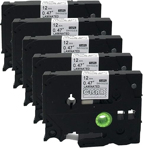Miniatura 10 de NEOUZA Cartucho de cinta de etiquetas TZE TZ laminadas, de 1532 x 1516 pulgadas, compatible para Brother P-Touch (paquete de 5), TZe-M31 negro en