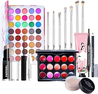 Professional Makeup Set,MKNZOME Essential Make Up Set With Cosmetic Bag Portable Travel Make-up Palette Birthday Xmas Gift Set Makeup Brush Set Eyeshadow Foundation Lip Gloss for Teenagers & Adults