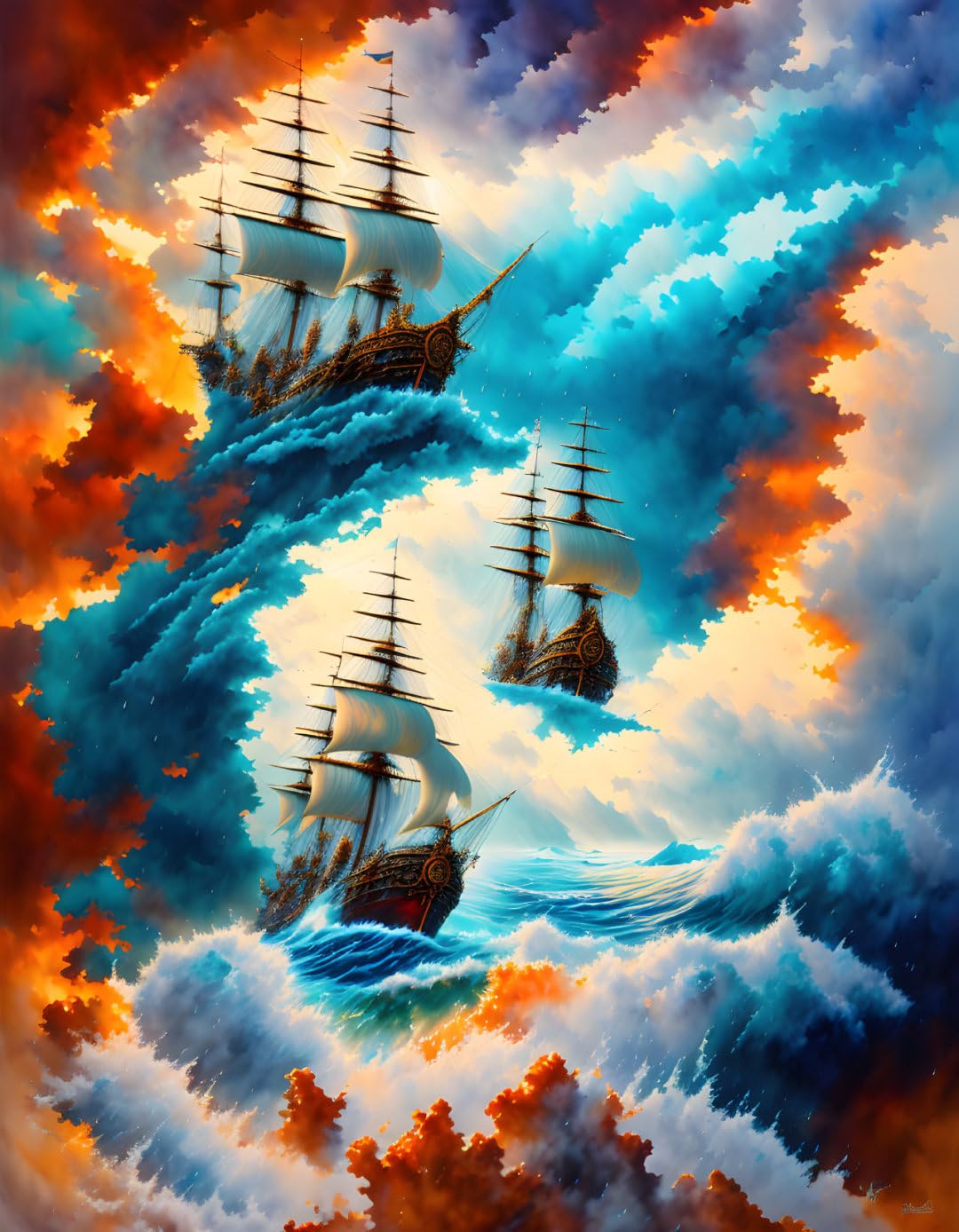 Poster bateau pirate tempête SERENDIPITP déco murale chambre - 4