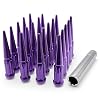 EZAccessory 12x1.5 Spline Spike Lug Nuts 24 Pieces Purple with Key, Bulge Acorn Lug Nut for 1995-2005 Chevy Blazer S10 GMC Jimmy S15 1995-2015 Toyota Tundra 2000-2006 Toyota Tacoma