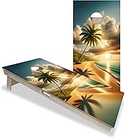 Vista 7 de CornholeAce ACE PRO Tablas de Cornhole profesionales con temática de playa, sin rebote. Patas triples anchas, madera contrachapada de abedul báltico