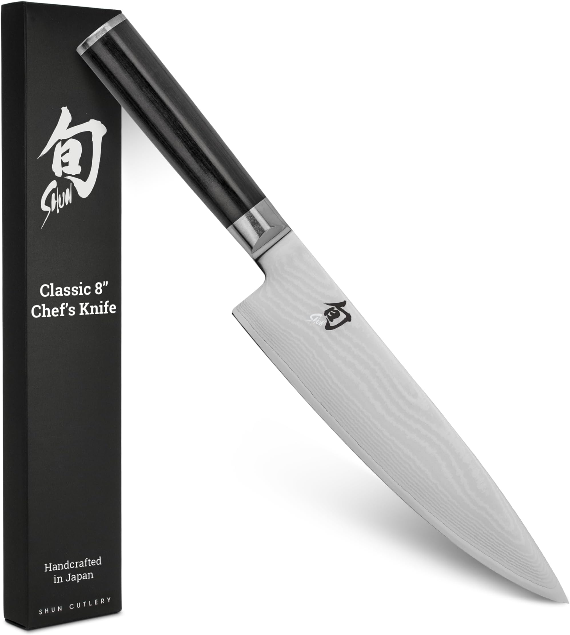 Classic 8" Chef's Knife, Handcrafted Japanese Kitchen Knife for Professional and Home Chefs, VG-MAX Core with Damascus Stainless Steel Cladding, Pakkawood Handle