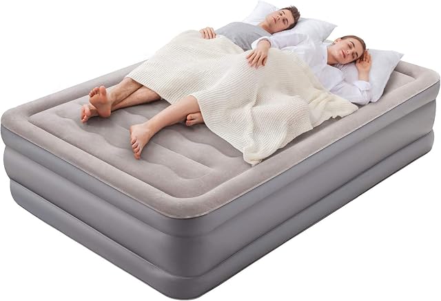 HOUSN Air Bed Inflatable Air Mattress Double Size Airbed with Built-in Electric Pump, Quick Inflatable Air Bed (75x54x18'')