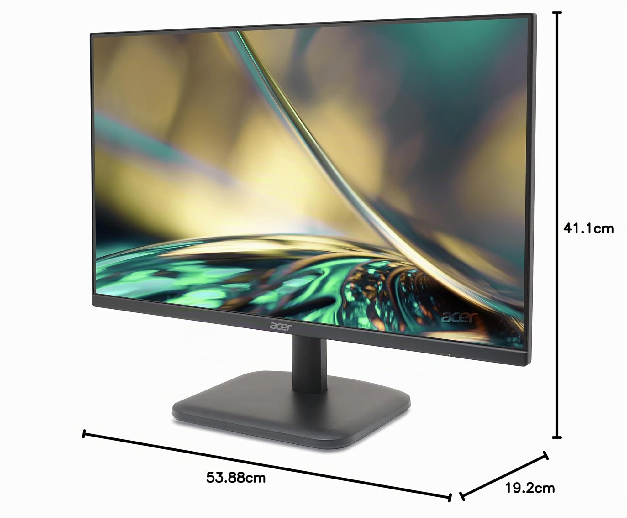 acer EK241YHbif Monitor PC 24", Display VA Full HD, 100 Hz, 1 ms (VRB), 16:9, FreeSync, VGA, HDMI 1.4, Lum 250 cd/m2, Schermo PC con Contrasto 100M:1, ZeroFrame, Cavo HDMI Incluso, Nero