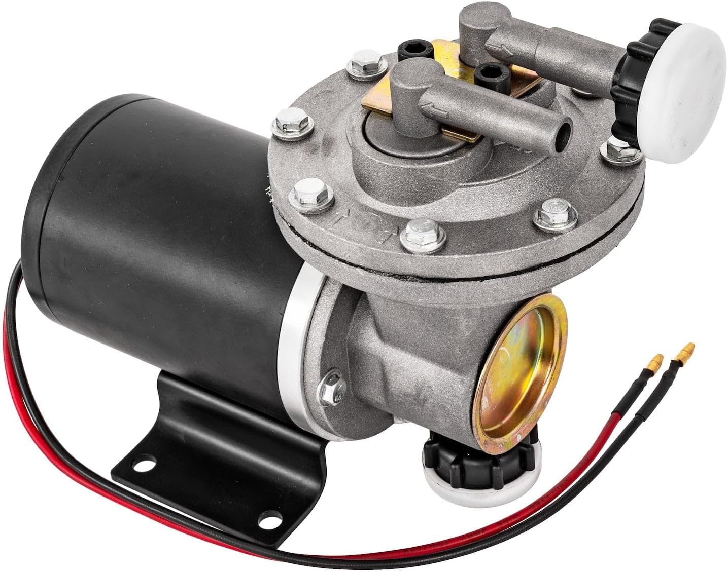 JEGS Electric Vacuum Pump Kit | Provides Between 18� - 22� Hg of Vacuum | Includes Vacuum Pump, Hose, Switch & Pigtail, Vibration Isolators, 10 Amp Fuse, 12 Volt DC / 84 Watt Relay, and Hardware