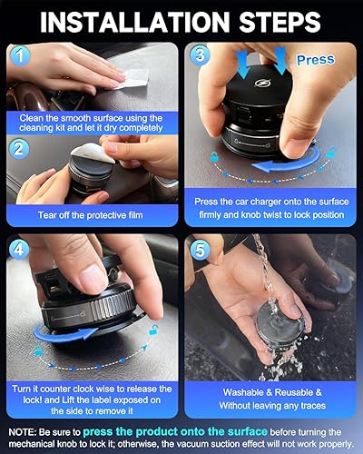 Miniatura 4 de Cargador de coche MagSafe, cargador inalámbrico magnético de carga rápida de 15 W, soporte de teléfono magnético al vacío 120 libras de ultra