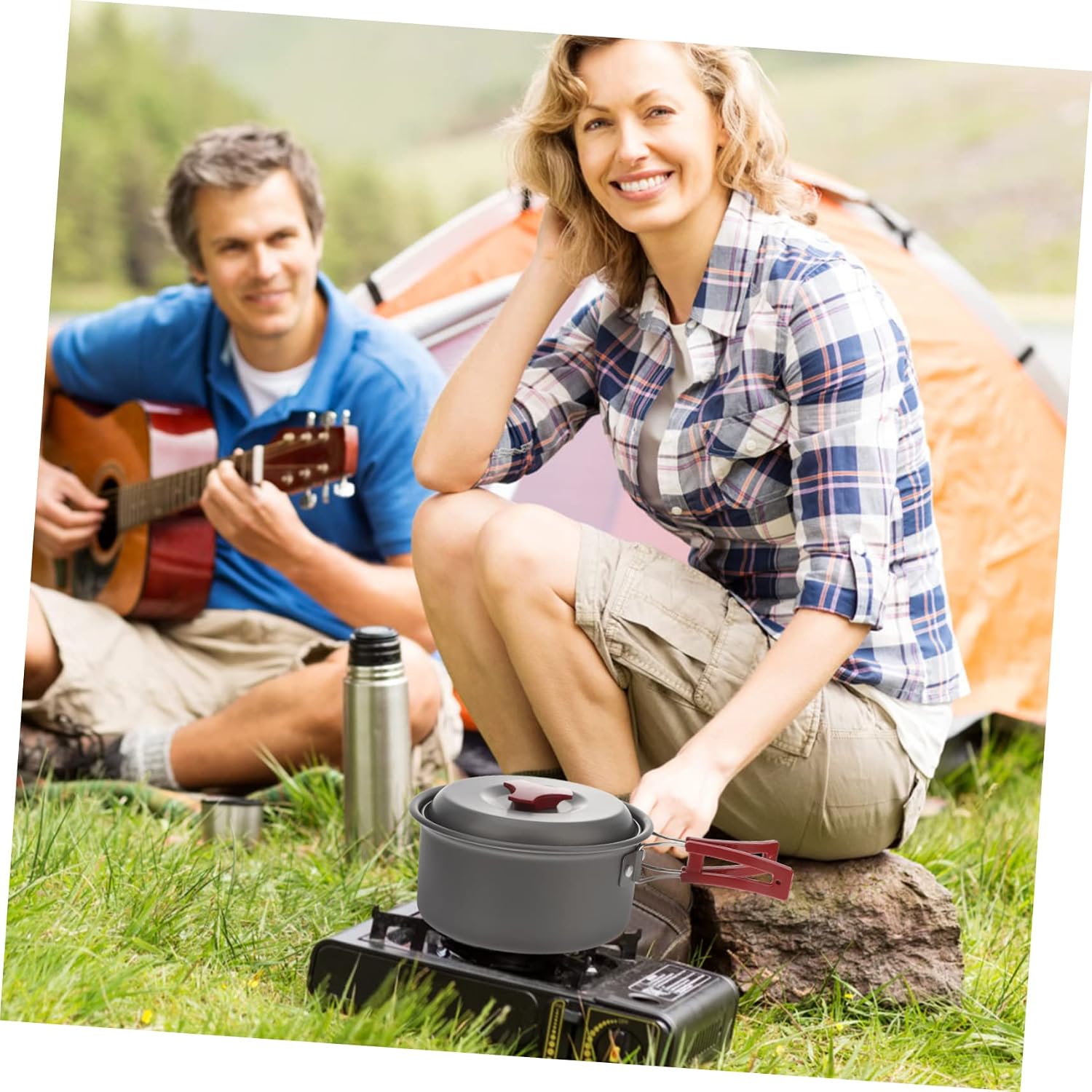 YARNOW 1set Person Lightweight Aluminum Camping Cookware Set Portable Picnic Bowl and Pan for Outdoor Cooking for Hiking and Backpacking