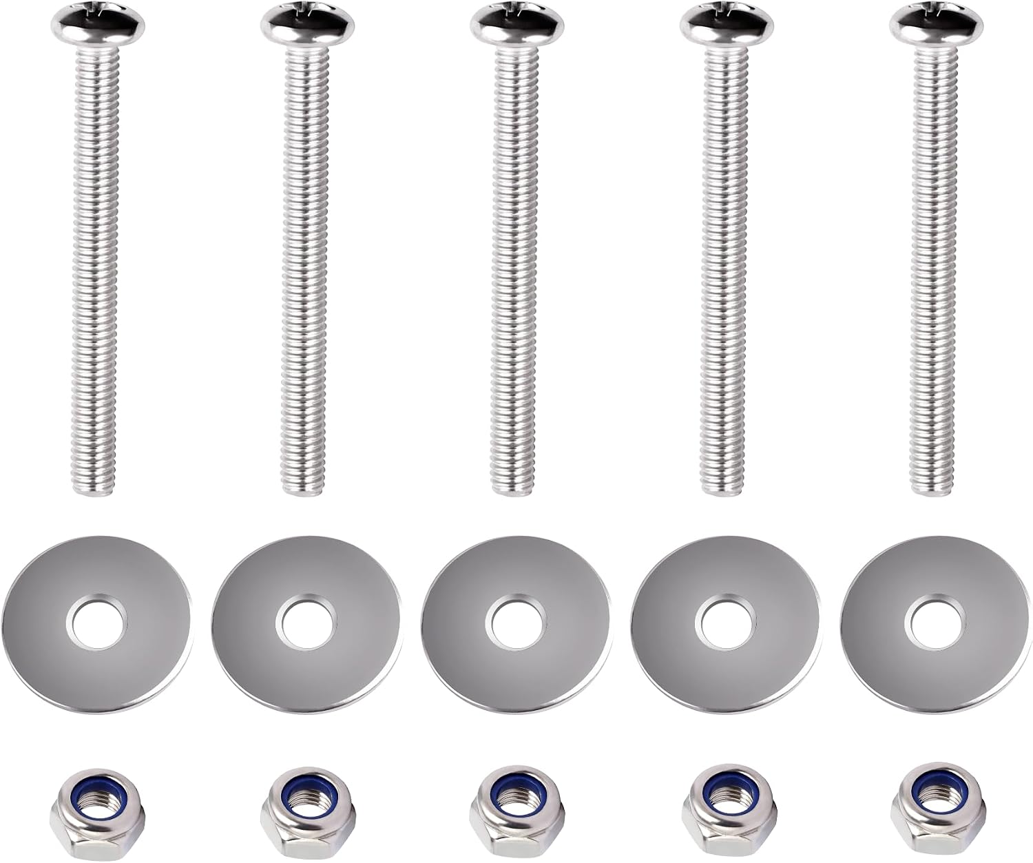 2994887 Trolling Motor Mounting Hardware Kit(Stainless),2.5" Bolts | Fit for Minn Kota Fortrex,Ultrex,Riptide Fortrex SF Bow Mount Trolling Motors,Nylock Lock Nuts,PN 2263468 2261713 2263104