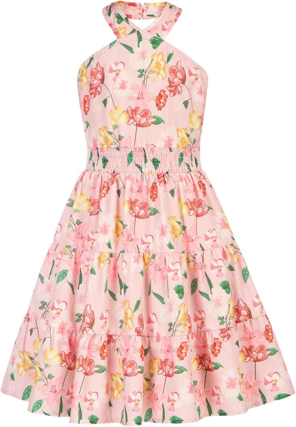 GRACE KARIN Girls Summer Dress Off Shoulder Floral A-line Midi Dress 5-14Y