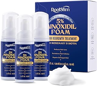 5% Minoxidil Foam for men and women, Extra Strength Hair Regrowth Treatment for Thinning Hair and Hair Loss, Hair Follicle Health – Thicker, Fuller Hair Growth Solution 6 FL OZ
