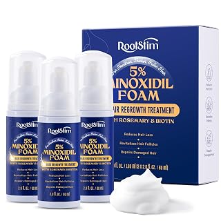 5% Minoxidil Foam for men and women, Extra Strength Hair Regrowth Treatment for Thinning Hair and Hair Loss, Hair Follicle Health – Thicker, Fuller Hair Growth Solution 6 FL.OZ - Amazon product rated Grade A