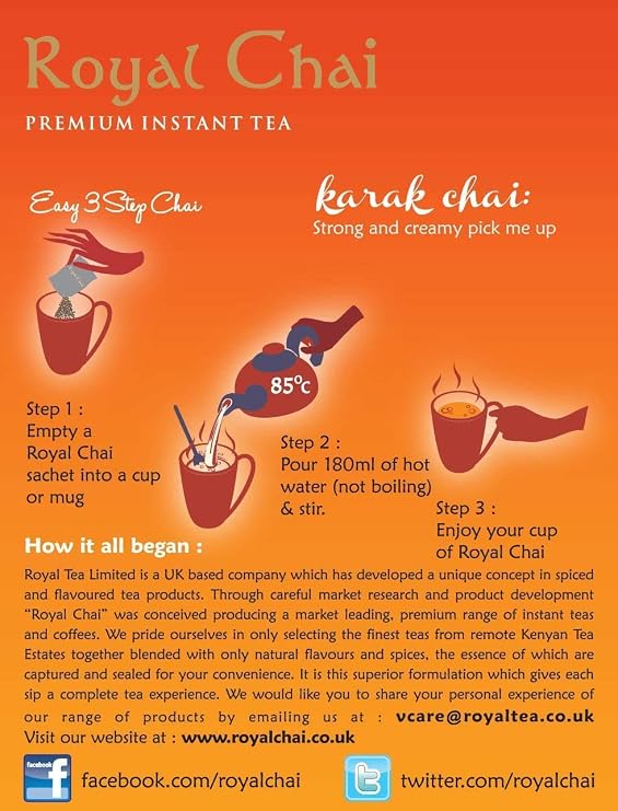 Royal Chai Premium Instant Karak Indian Tea 200g (Pack of 2) – Natural, Sweetened
