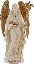Archangel Raphael, Angel of Healing, Miniature, Artificial Stone, Hand Painted with Gold Paint, Veronese Collection 708-78553