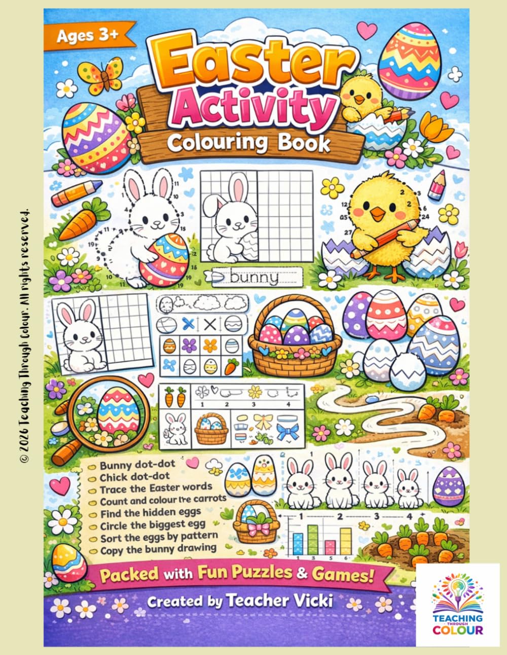 Easter Activity Coloring Book for Kids Ages 3+: Dot-to-Dot, Tracing, Counting & Bunny Fun