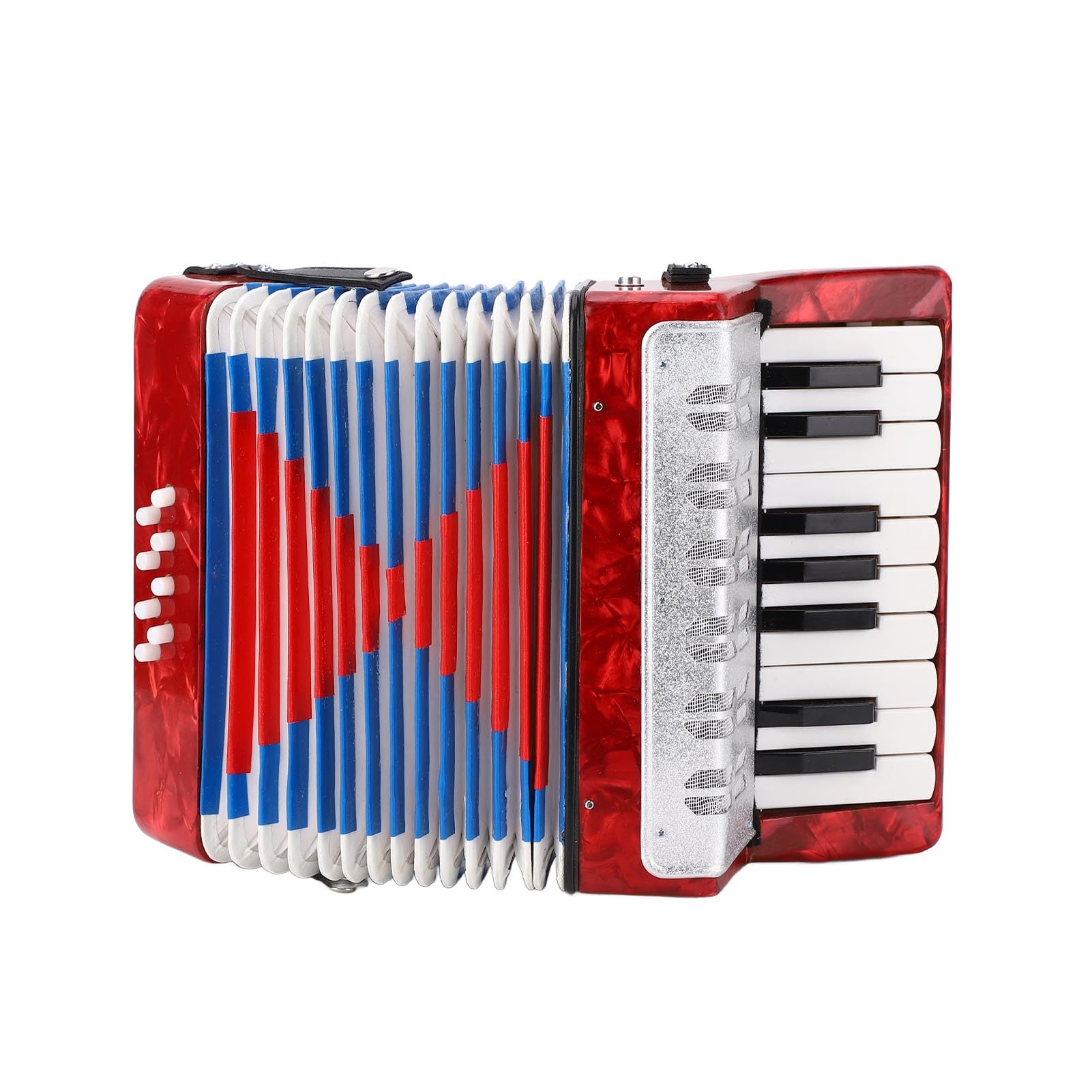 Eminchu Strumento Musicale per Fisarmonica a Piano, Leggero e Resistente, 17 Tasti, 8 Bassi, per Studenti Principianti, in Celluloide ABS per Bambini (GREEN) (rosso)