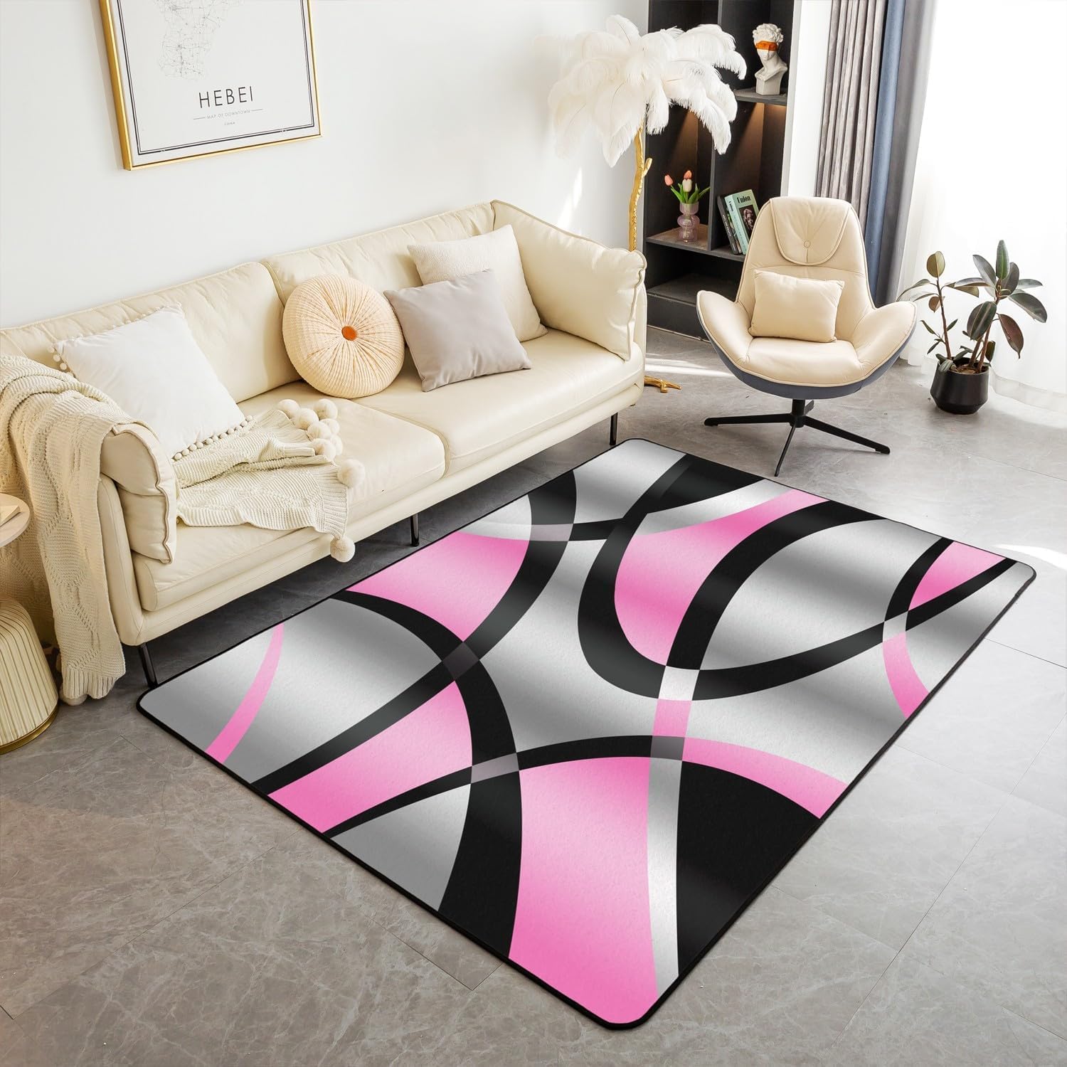 Tapis de salle de bains grand format en flanelle douce imprimée 3D