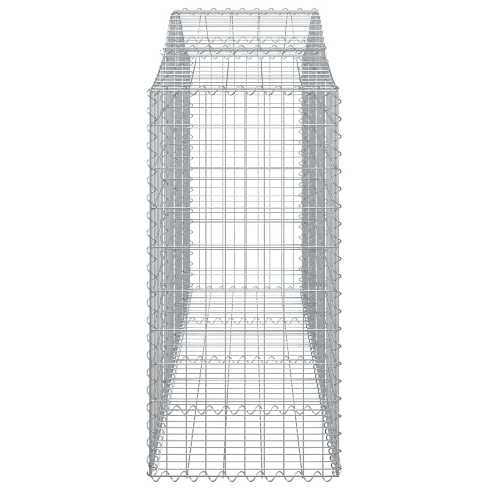 Homgoday Gabionenkorb 2er Set Bogen 200x50x100/120 cm aus verzinktem Eisen, Gabionenkorb, Drahtgeflechtkorb, Steinkorb, Stützmauer Spirale, Pflanzkasten