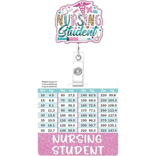 Nursing Student Badge Reel and Buddy Horizontal Nurse Badge Reel Retractable Badge Holder for RN LPN CNA Nurses Nursing Student Gifts