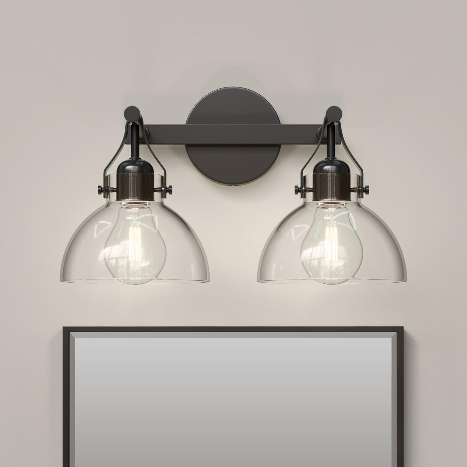 ML Lighting | 24102-MB | Indoor 2 Light Vanity in Matte Black with Clear Glass Shade | Elegant and Versatile Design for Any Bathroom