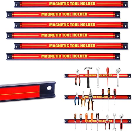 3 Barres Magnétiques Muraux - 20cm/30cm/46cm - Charge 5kg/7kg/10kg - Pour Outils, Garage, Atelier