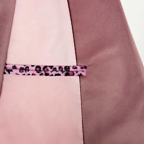 Men's Pink Leopard Blazer Slim Fit Peaked Lapel Velvet for Party