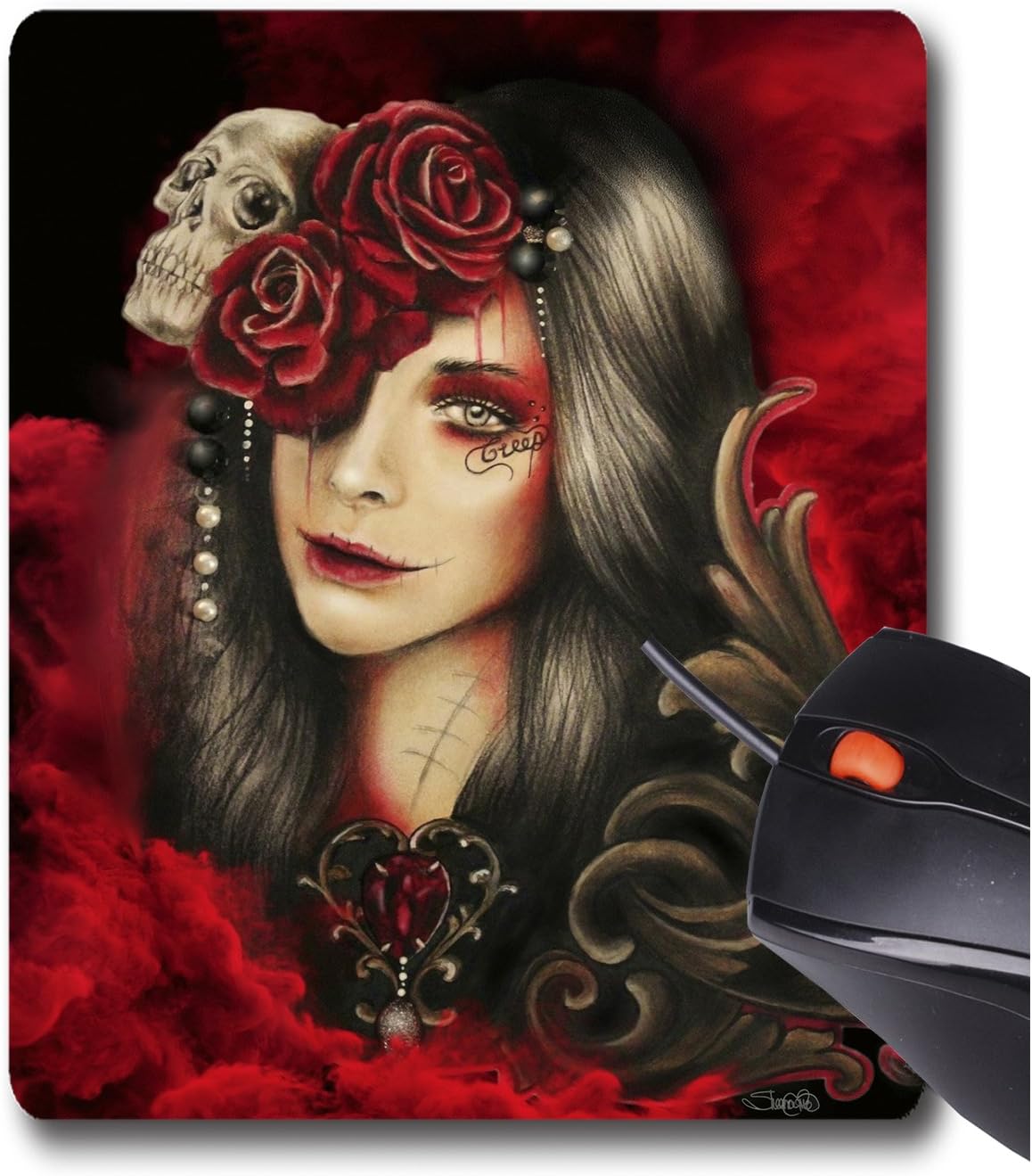 AOFFLY Sheena Pike Art and Illustration - Creep - Malevolent Collection - Non-Slip Rubber Mousepad Gaming Mouse Pad