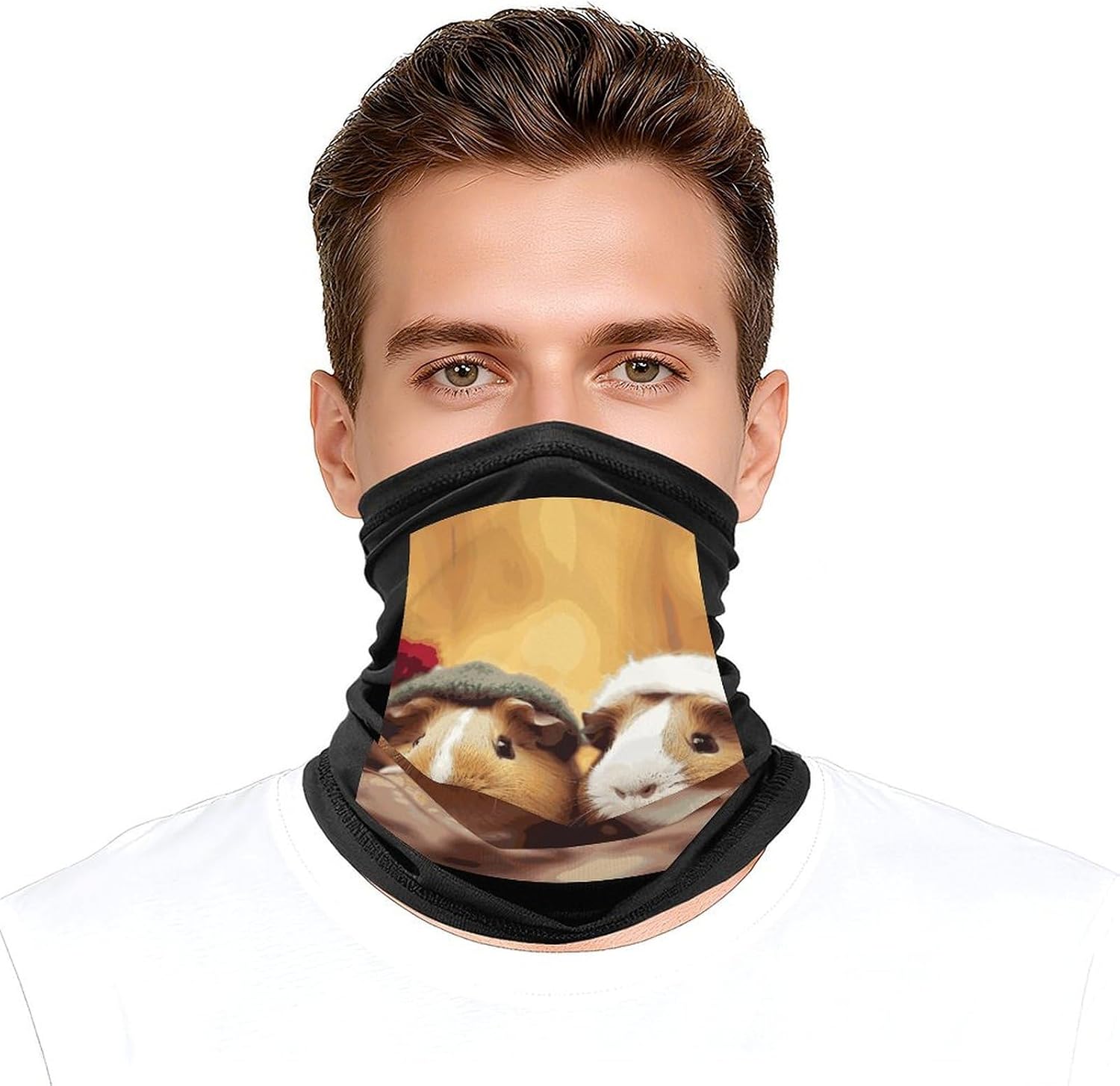 Cute Guinea Pigs Neck Gaiter Face Mask UV Protection for Men Women, Breathable Quick Dry Face Cover Bandana Outdoor Sports Balaclava Wind-Proof for Hiking Skiing Motorcycle Cycling