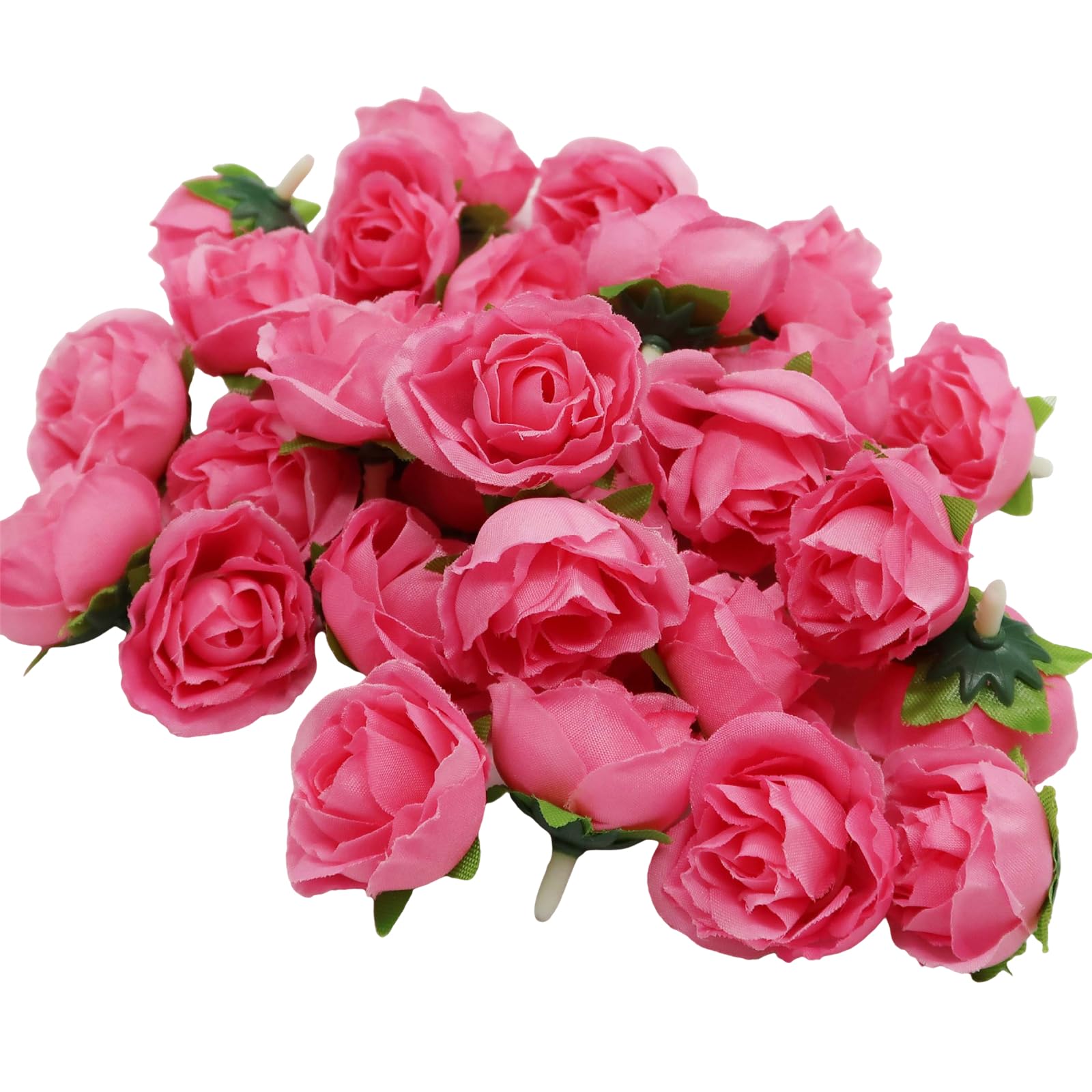 EXQIOUR 200Pcs Small Artificial Rose Head 1.18Inch Rose Buds for Wedding Cake Wedding Party Table Centerpieces Album Decoration Flower Head