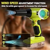 Cordless Leaf Blower for Ryobi 18V, Portable Dust Cleaner Handheld Brushless Blowers 130000 RPM with Adjustable Speed & 5 Nozzles for Patio Room Home Cleaning Camping (No Battery) - 3