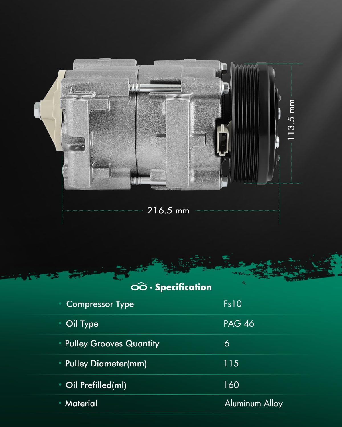 SCITOO AC Compressor for Ford for Freestar 3.9L 4.2L 2004-2007, Fast Cooling Air Conditioner Compressor for Ford for Windstar 3.8L 1999-2003, for Mercury for Monterey 4.2L 2004-2007 CO 101730C