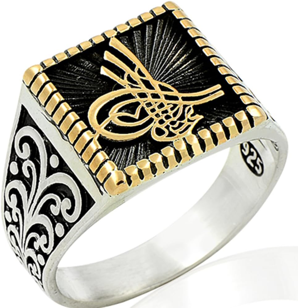 Sterling Silver Men Ring, Ottoman empaire tugram Ring