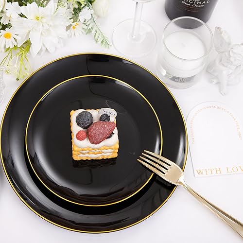 Miniatura 9 de YOUBET 150 platos de plástico blancos y cubiertos de plástico plateados vajilla de plástico blanco y plateado incluye 30 platos blancos, 30