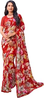 Laxmipati Namrata Red Georgette Floral Printed Saree Price In India