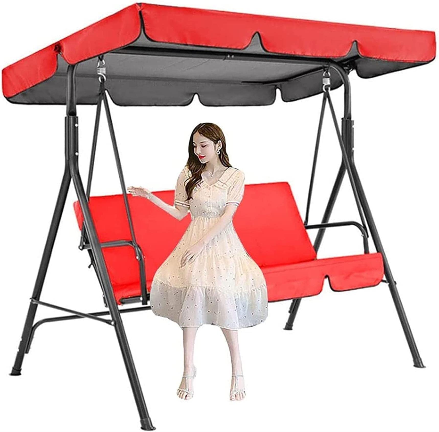 Toldo de repuesto para columpio CNPRAZ en tela Oxford 210D impermeable gris