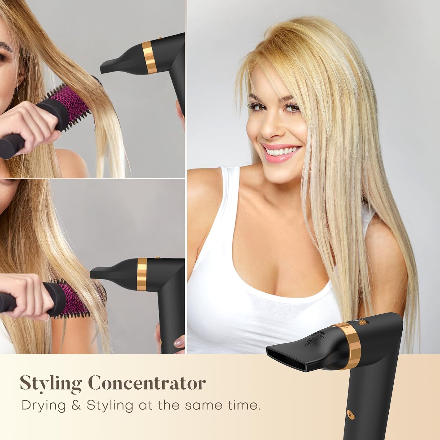Air Styler 5 in 1, Hair Dryer Brush & Multi-Styler with 110,000 RPM High-Speed Powerful Motor, Auto-Wrap Curler, Cushion Massager, Oval Brush, Diffuser, Nozzle Attachment - Image 4