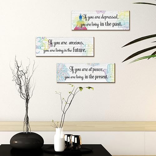 Miniatura 2 de Arte de pared de Buda – Decoración de chakras, meditación, yoga zen, arte de pared espiritual para dormitorio, hogar, oficina, spa, decoración de