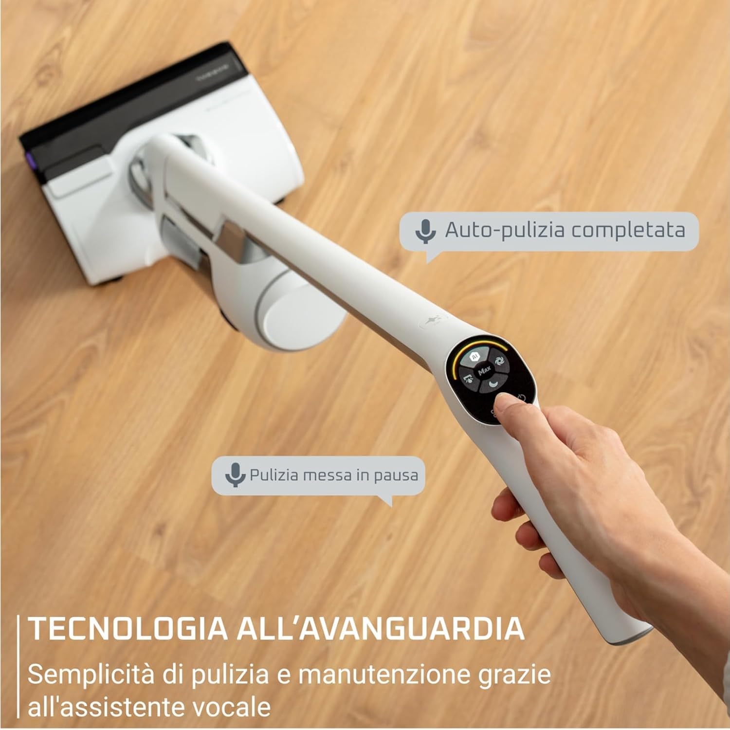 Rowenta X-Clean 10, Lavapavimenti Senza Fili, Autonomia 60', Tecnologia Smart, Assistente Vocale, Autopulizia e Asciugatura, Doppio Serbatoio Solido/Liquido, Tutti i Pavimenti, Pulizia Bordi, GZ7540