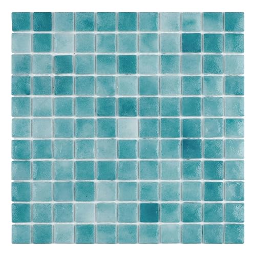 Glass Mosaic Tile Backsplash, 5-Sheet Mesh-Mounted Recycled Glass Tile for