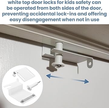 Adjustable Child Safety Door Top Lock for Interior Exterior Doors
