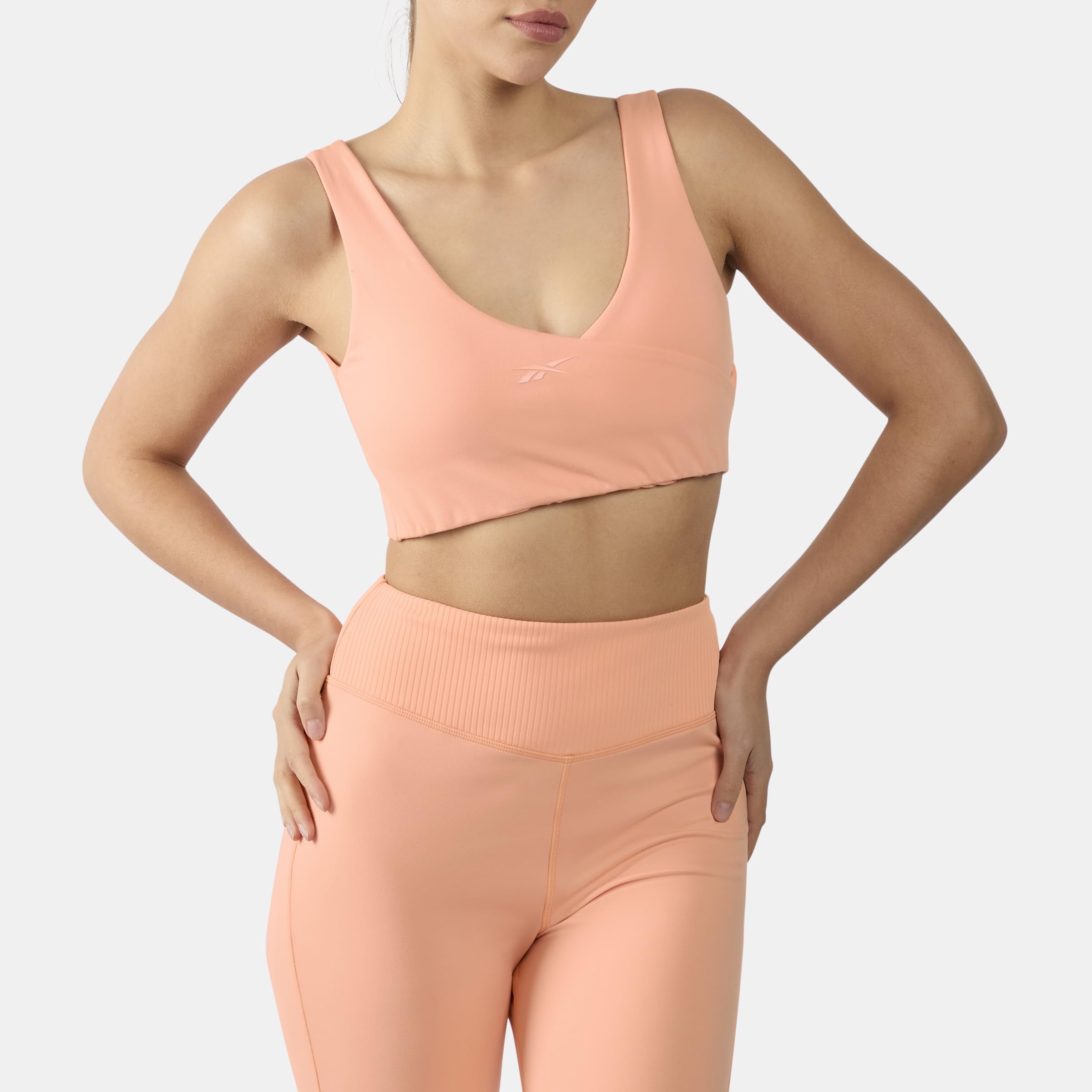 Reebok Lux Peached V-Neck Bra Pink