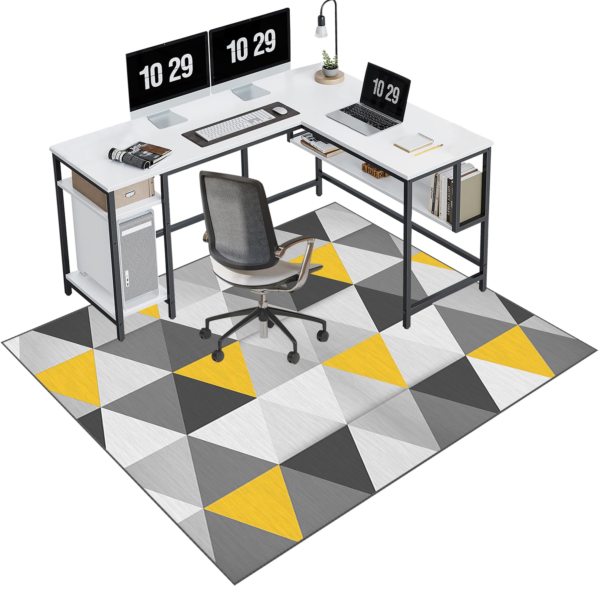 EYKWKB 160 x 180 cm Floor Protector for Rolling Chair Heavy Duty Office Chair Mat for Hard Floors Gaming Chair Mat Chair Mats for Carpeted Floors Durable Floor Protection Mat