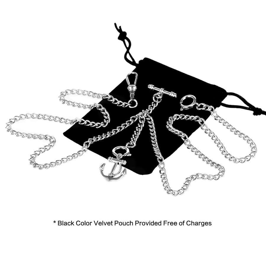 Catena Albert Doppia Catena Orologio Da Taschino Uomo - Doppia Catena Albert Argento Antico Con Ciondolo Croce Accessorio Stile Retr&ograve;