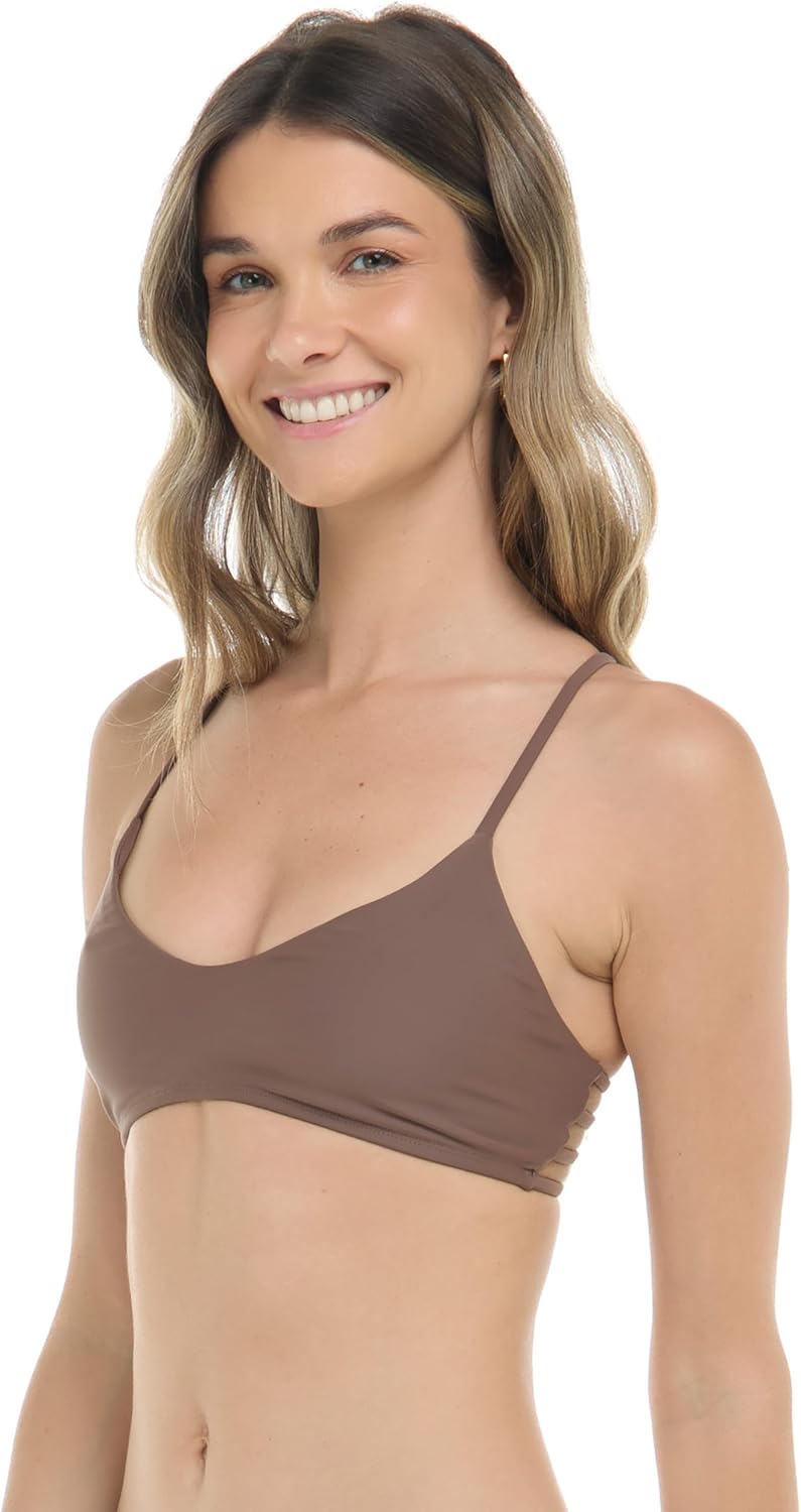 Body Glove Womens Smoothies Alani Solid Strappy Back Bikini Top Swimsuit