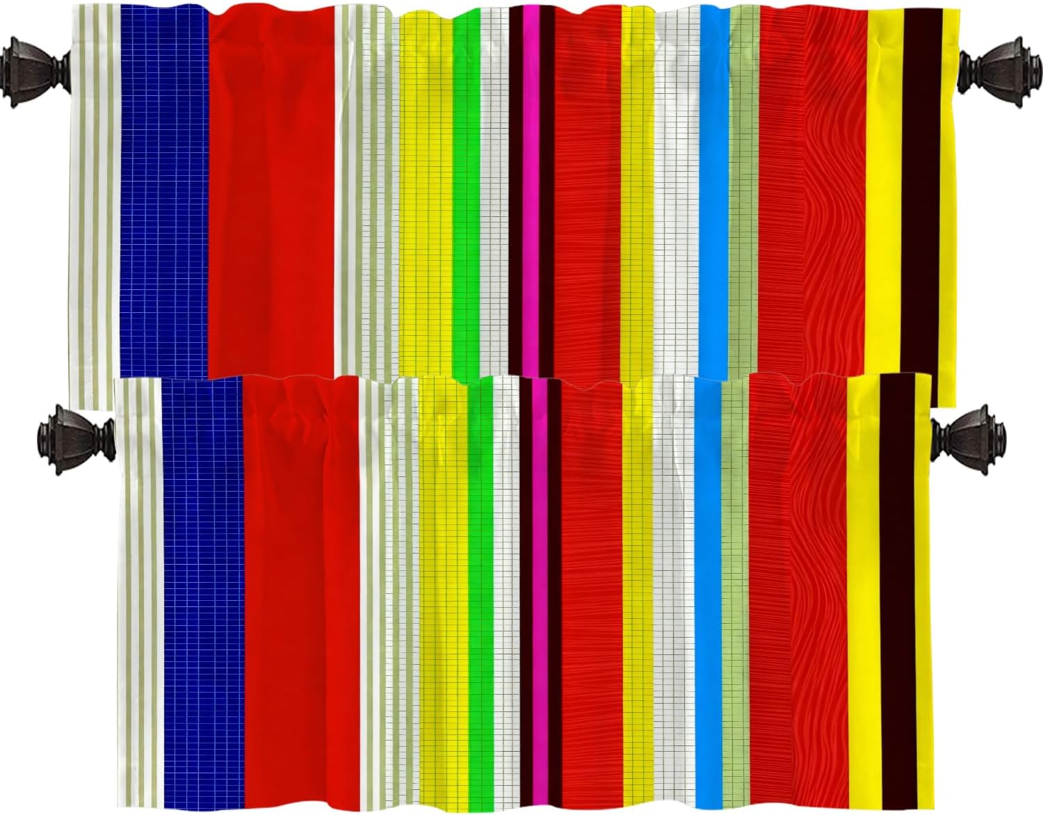 Shrahala Happy Thanksgiving Day Kitchen Valances, Garland Turkey Flowers Fruit Half Window Curtain Window Treatment Multilayer Polyester Blackout for Living Room Bathroom 2 Pack 52 x 18 in