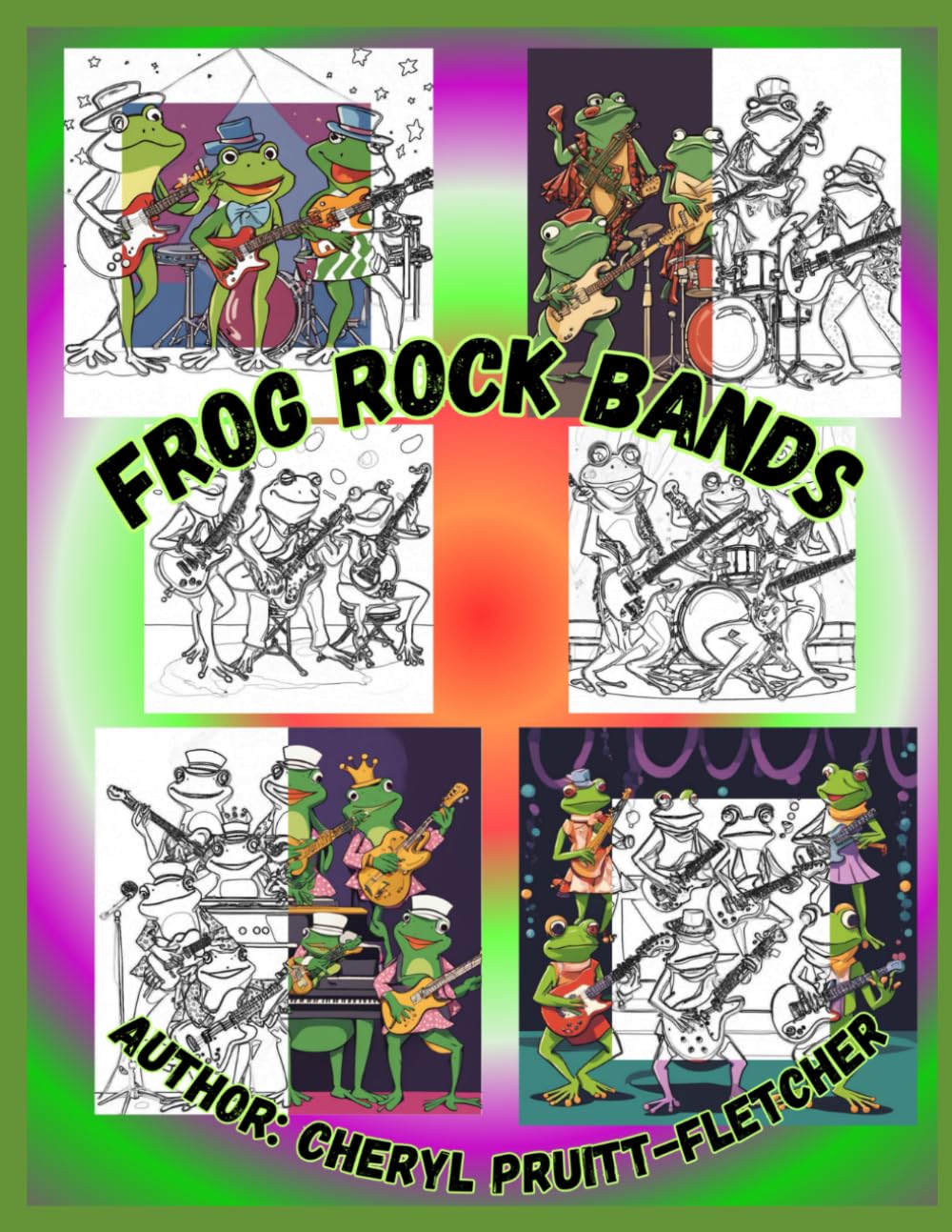 Frog Rock Bands: Musical Frogs Coloring Book for all ages
